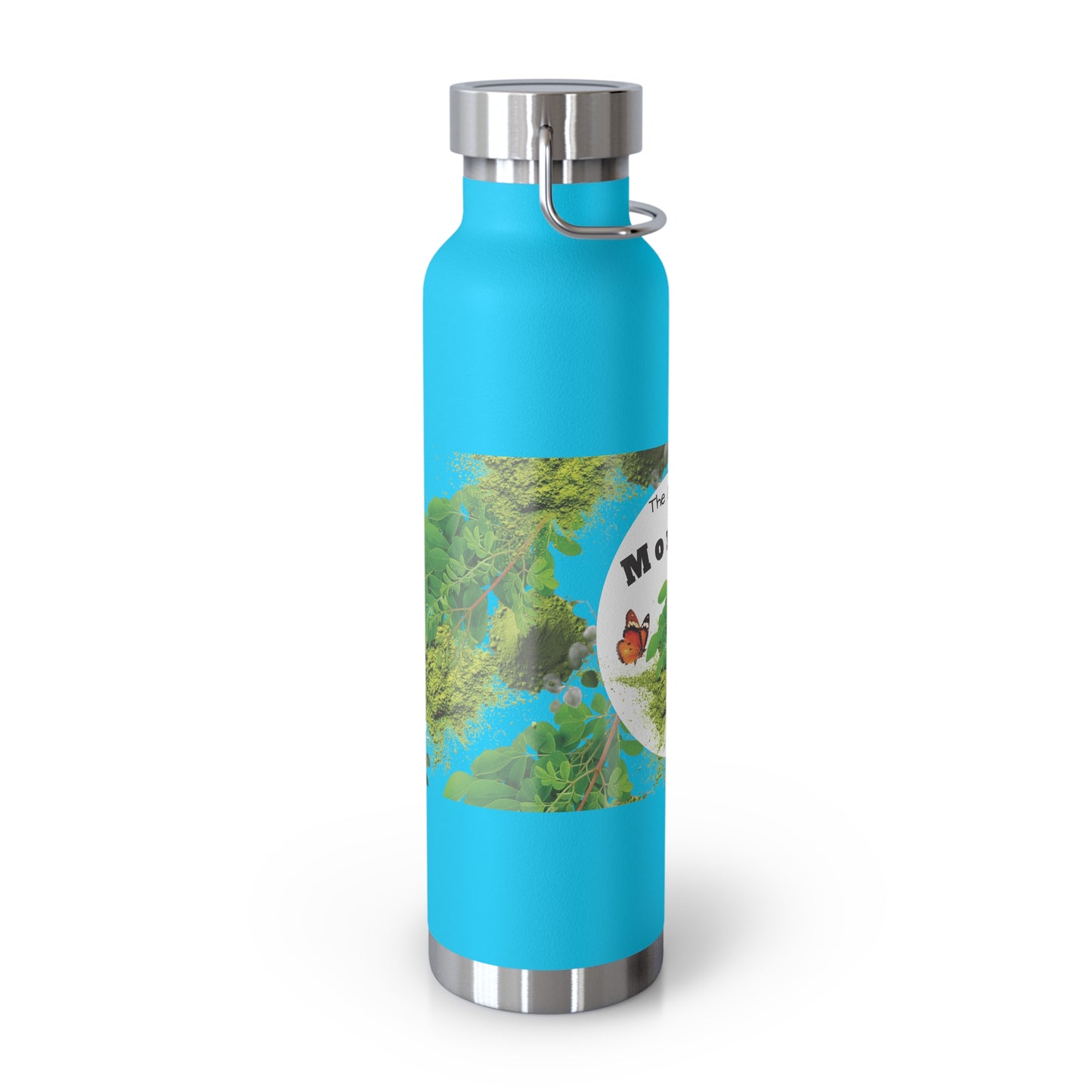 Insulated Water Bottle – ' The Mystery of Moringa ' Botanical Copper Vacuum 22oz