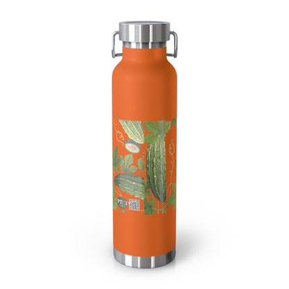 Insulated Water Bottle – 'Bitter Melon' Botanical Copper Vacuum 22oz