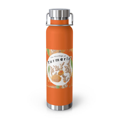 Insulated Water Bottle  "The Advantage of Turmeric "  Botanical Copper Vacuum 22oz