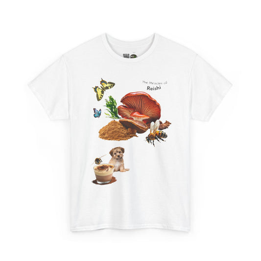 Reishi Mushroom Tee - The Miracles of Reishi Powder Unisex Heavy Cotton Shirt