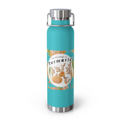 Insulated Water Bottle  "The Advantage of Turmeric "  Botanical Copper Vacuum 22oz