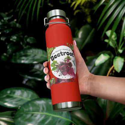 Insulated Water Bottle – 'Beetroot' Botanical Copper Vacuum 22oz