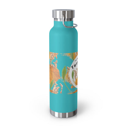 Insulated Water Bottle  "The Advantage of Turmeric "  Botanical Copper Vacuum 22oz