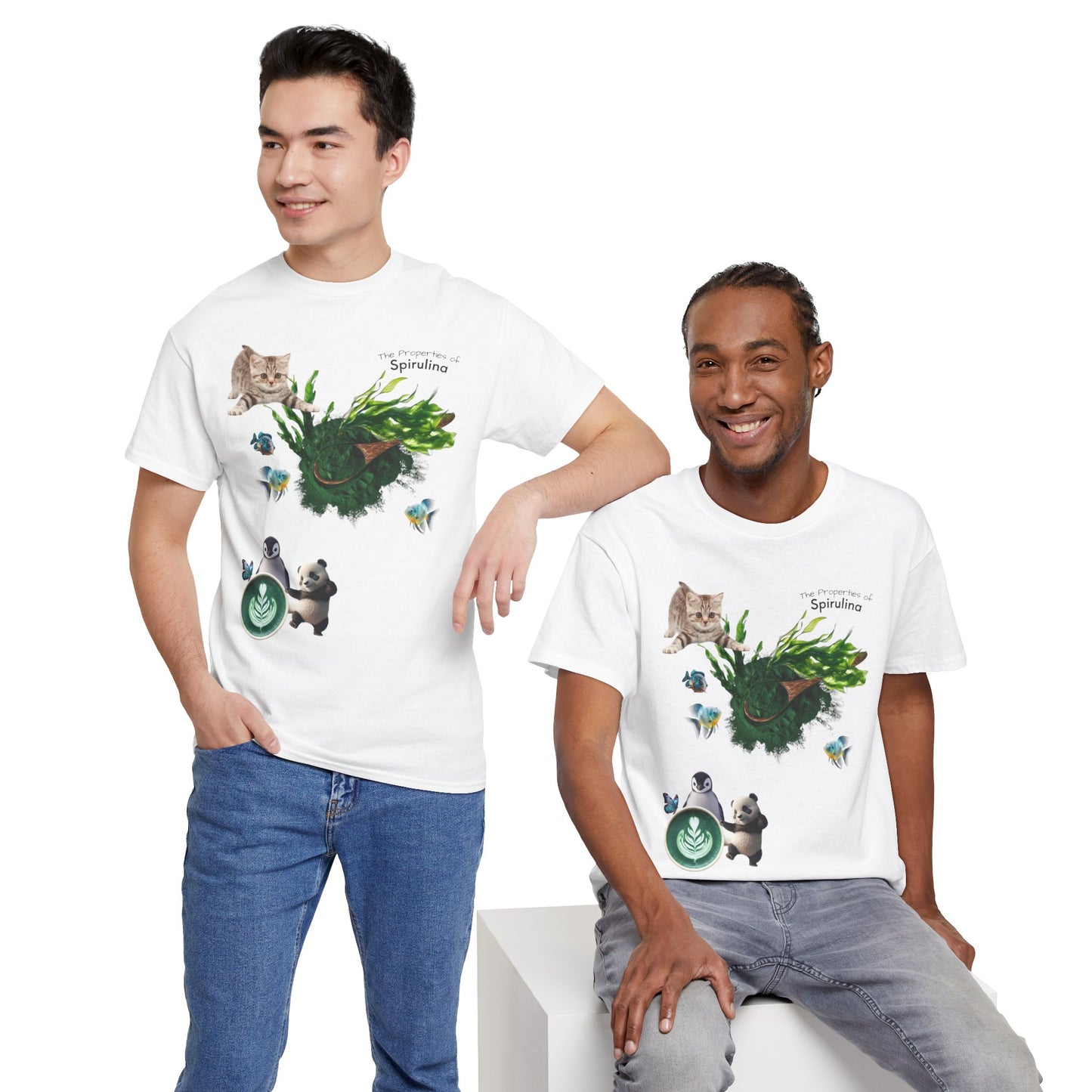 Spirulina Tee - The Properties of Spirulina Powder Unisex Heavy Cotton Shirt