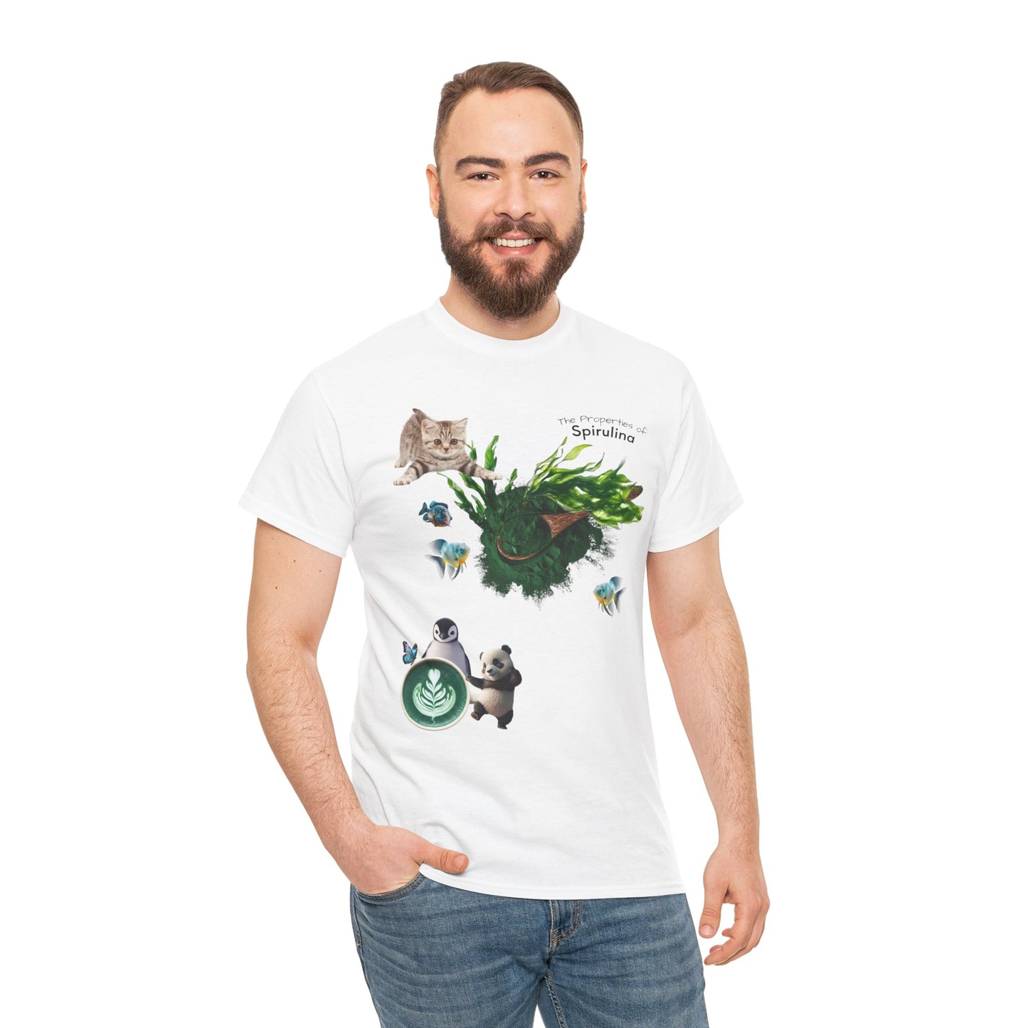 Spirulina Tee - The Properties of Spirulina Powder Unisex Heavy Cotton Shirt