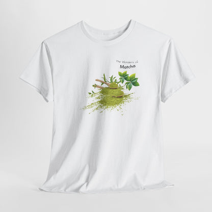 Matcha Tee  ( Simple )- The Wonders of Matcha Powder Unisex Heavy Cotton Shirt