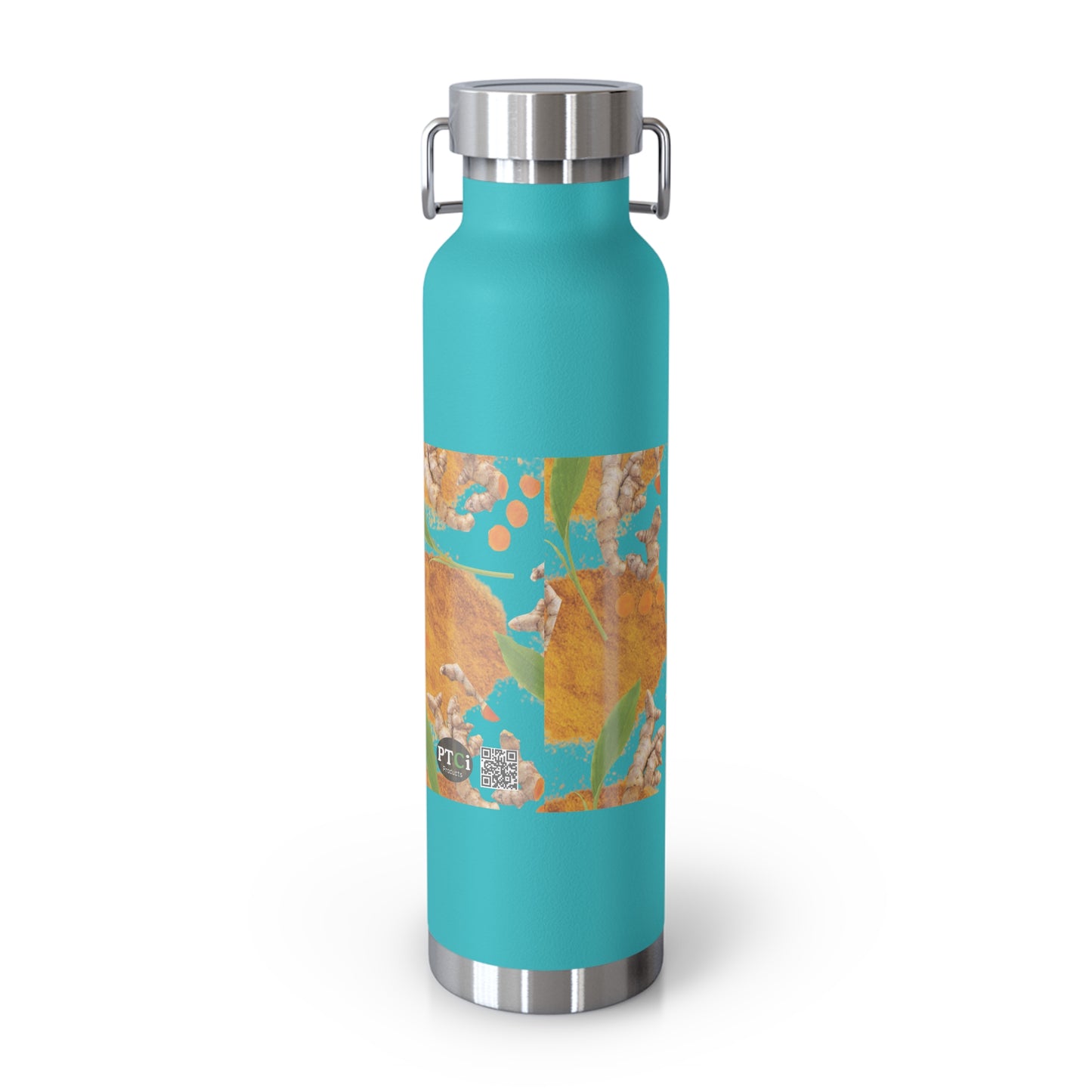 Insulated Water Bottle  "The Advantage of Turmeric "  Botanical Copper Vacuum 22oz