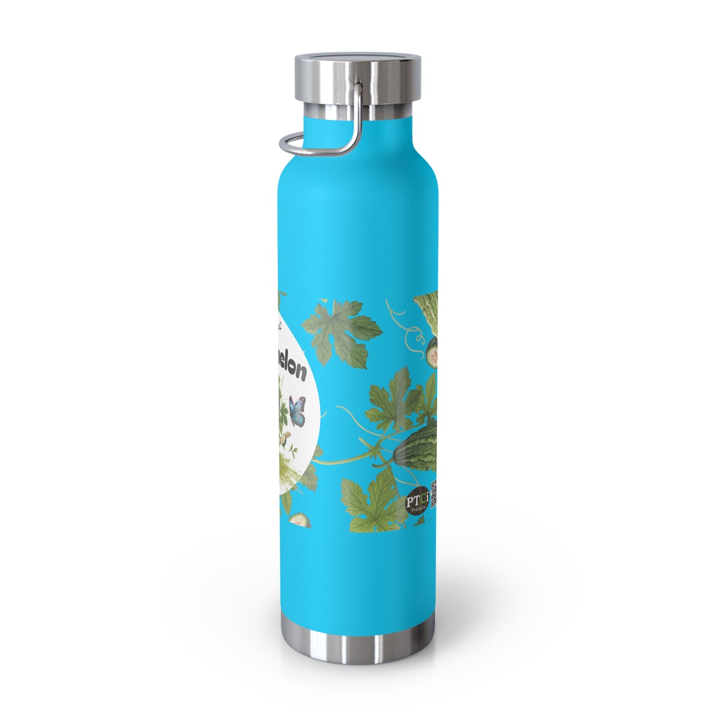 Insulated Water Bottle – 'Bitter Melon' Botanical Copper Vacuum 22oz