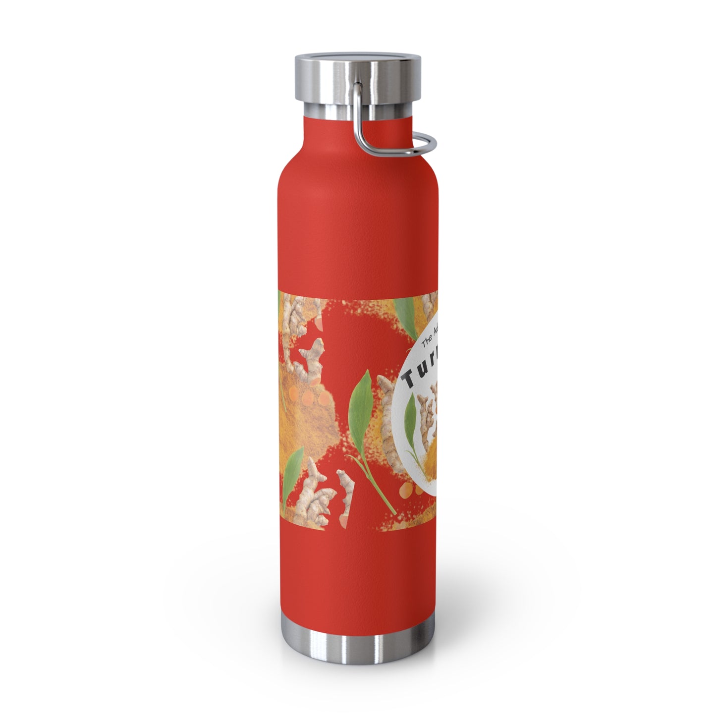 Insulated Water Bottle  "The Advantage of Turmeric "  Botanical Copper Vacuum 22oz