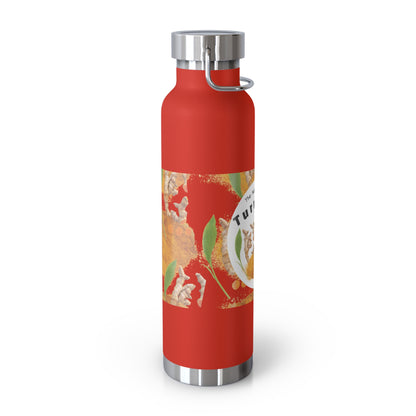 Insulated Water Bottle  "The Advantage of Turmeric "  Botanical Copper Vacuum 22oz
