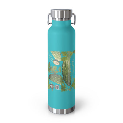 Insulated Water Bottle – 'Bitter Melon' Botanical Copper Vacuum 22oz