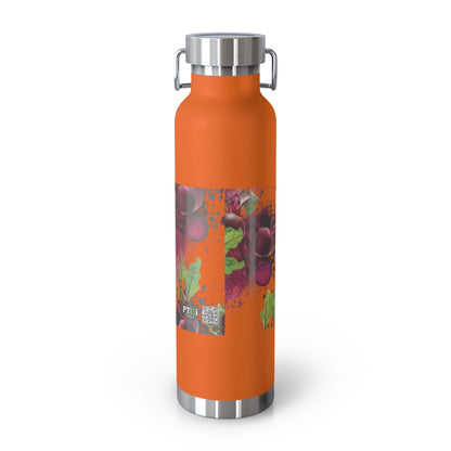 Insulated Water Bottle – 'Beetroot' Botanical Copper Vacuum 22oz