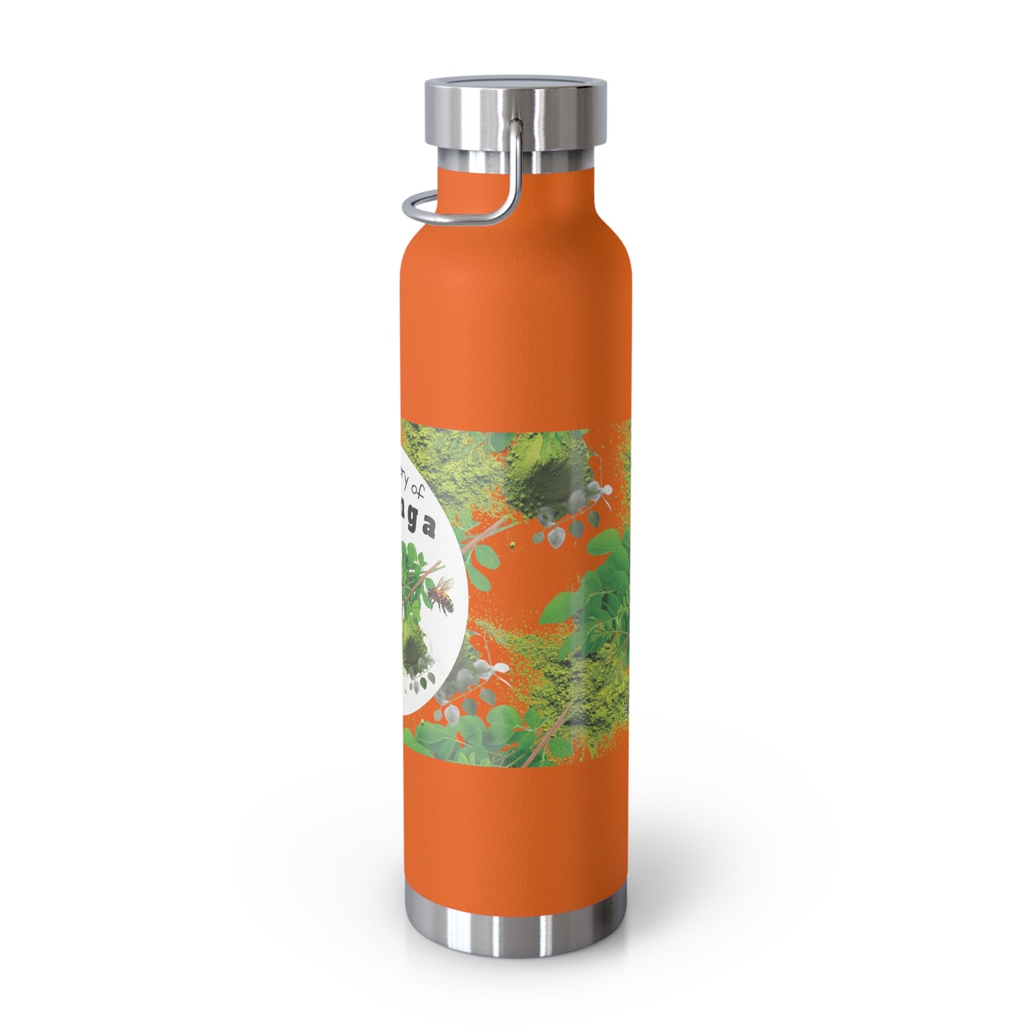 Insulated Water Bottle – ' The Mystery of Moringa ' Botanical Copper Vacuum 22oz