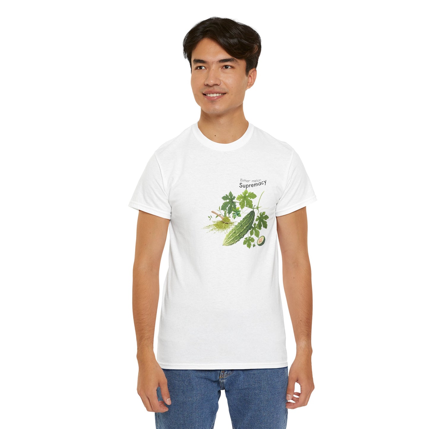 Bitter Melon Tee  ( Simple )- The Wonders of Bitter melon Powder Unisex Heavy Cotton Shirt