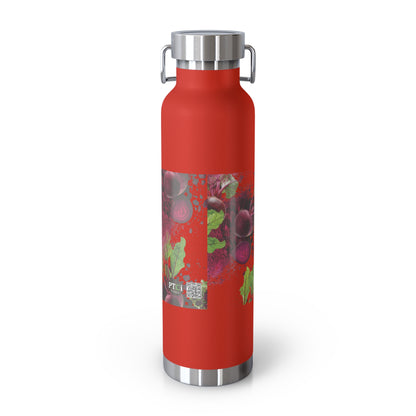Insulated Water Bottle – 'Beetroot' Botanical Copper Vacuum 22oz