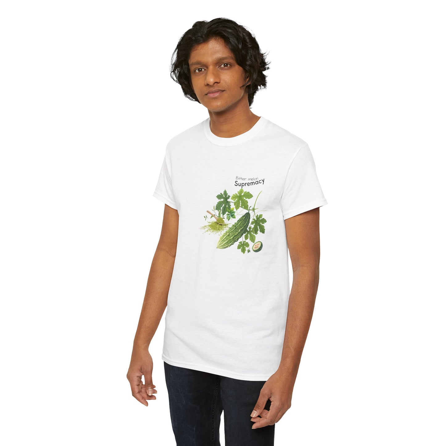 Bitter Melon Tee  ( Simple )- The Wonders of Bitter melon Powder Unisex Heavy Cotton Shirt