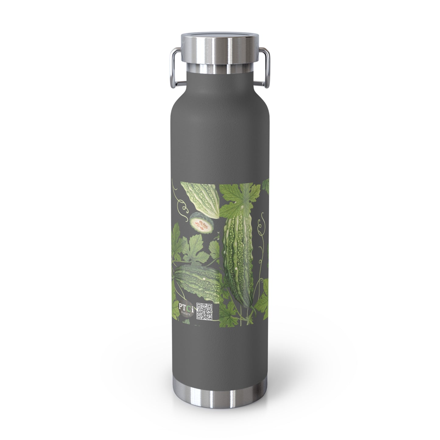 Insulated Water Bottle – 'Bitter Melon' Botanical Copper Vacuum 22oz