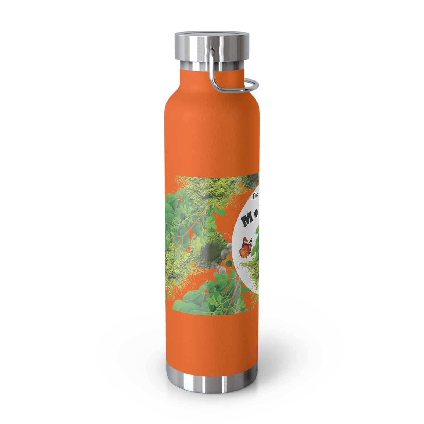 Insulated Water Bottle – ' The Mystery of Moringa ' Botanical Copper Vacuum 22oz