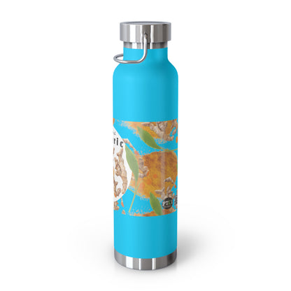 Insulated Water Bottle  "The Advantage of Turmeric "  Botanical Copper Vacuum 22oz