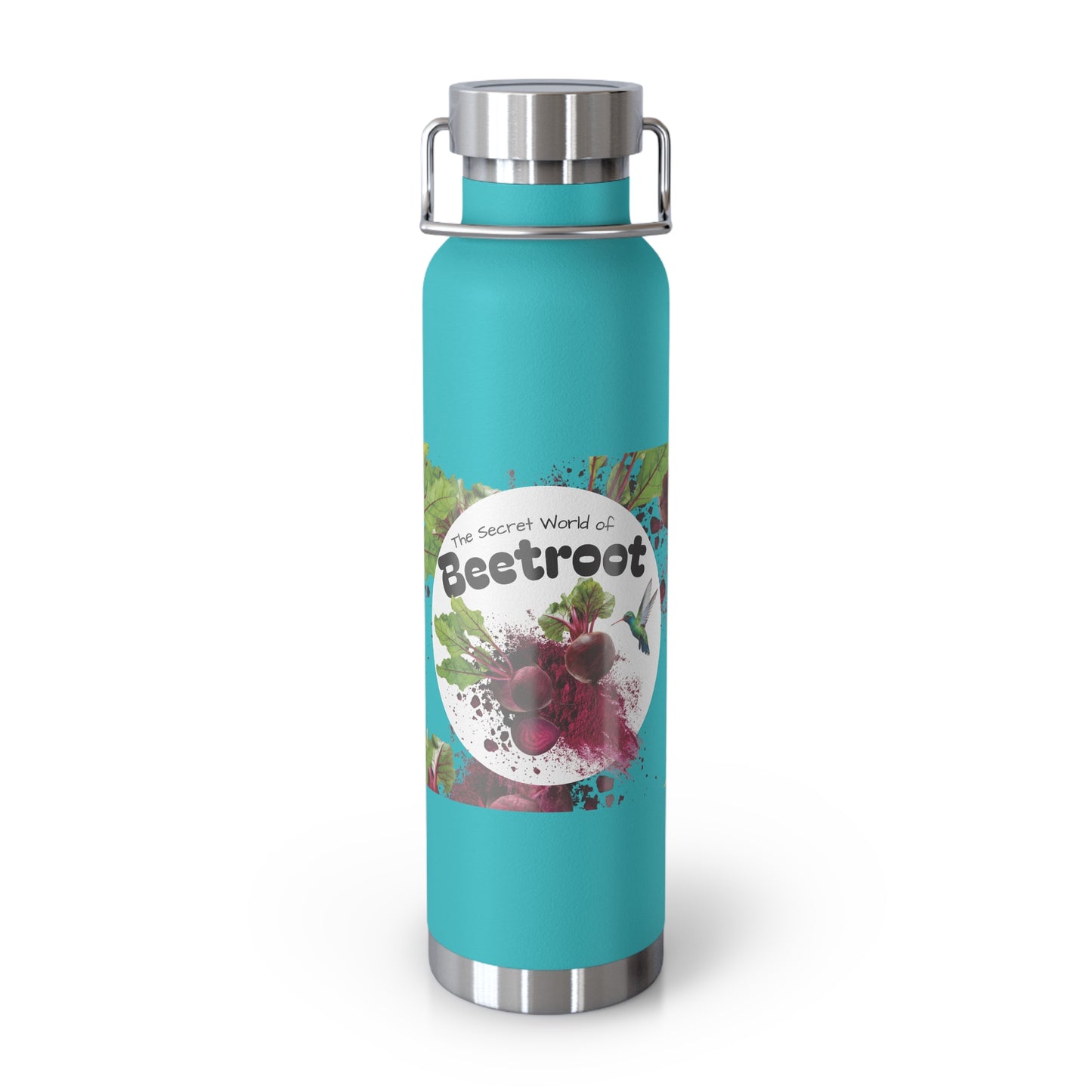 Insulated Water Bottle – 'Beetroot' Botanical Copper Vacuum 22oz