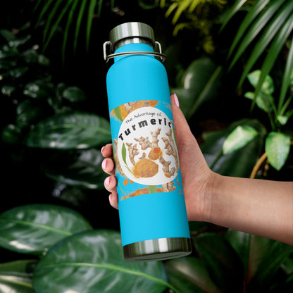 Insulated Water Bottle  "The Advantage of Turmeric "  Botanical Copper Vacuum 22oz