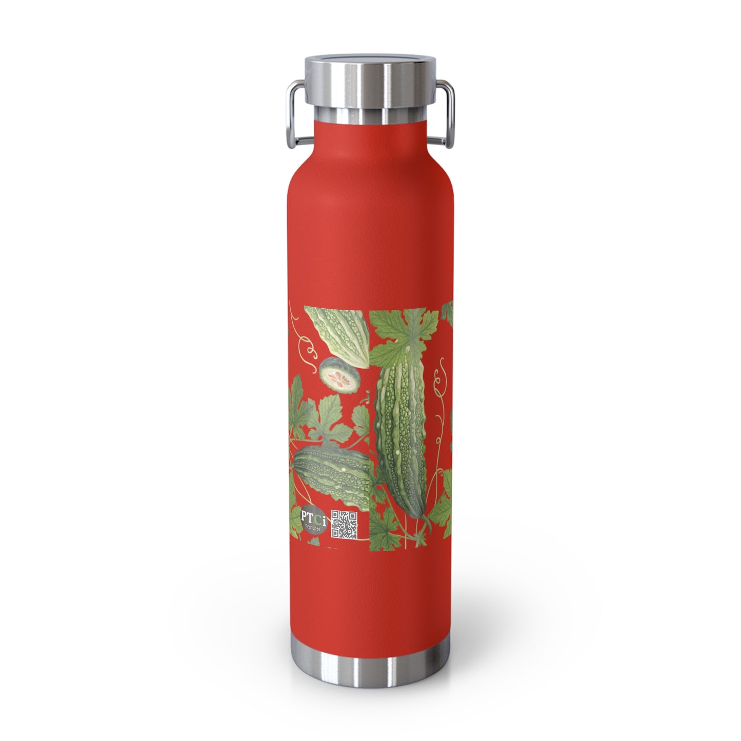 Insulated Water Bottle – 'Bitter Melon' Botanical Copper Vacuum 22oz