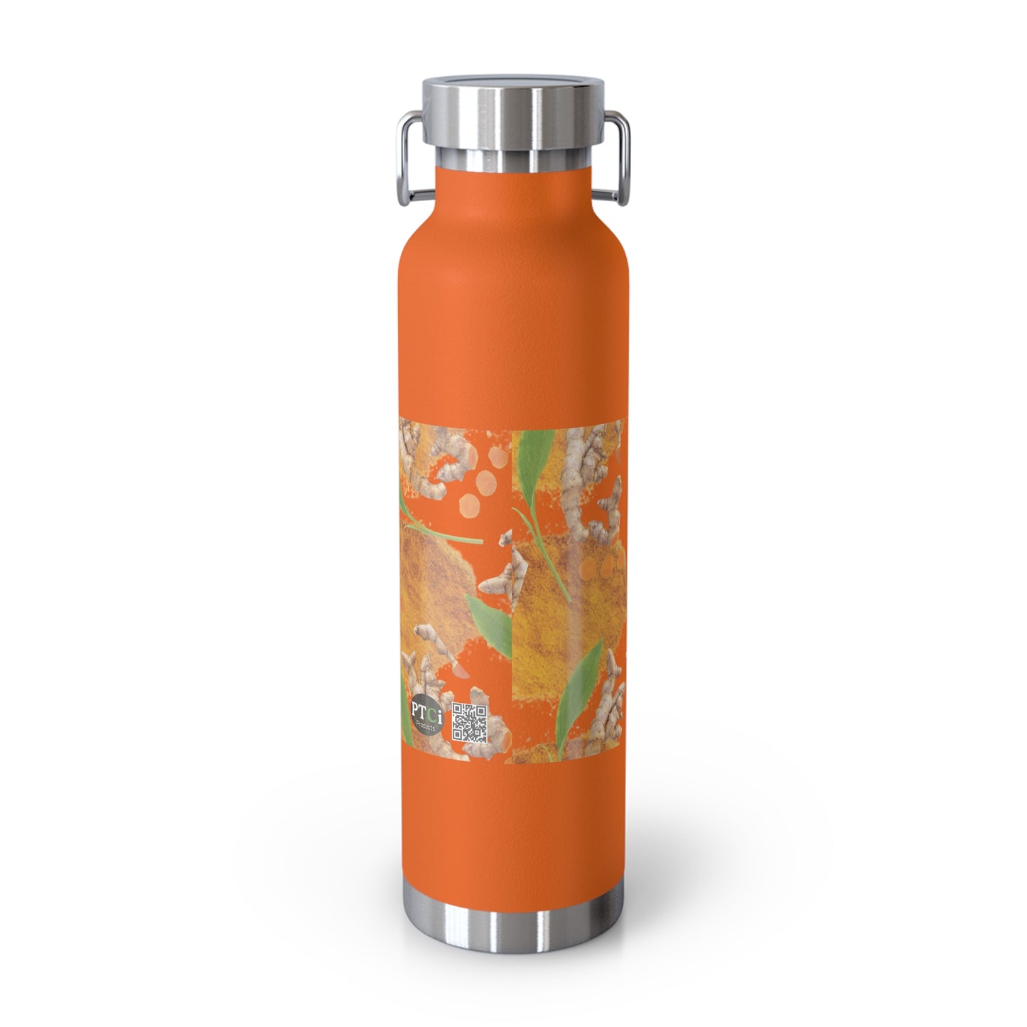 Insulated Water Bottle  "The Advantage of Turmeric "  Botanical Copper Vacuum 22oz