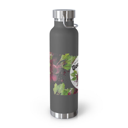 Insulated Water Bottle – 'Beetroot' Botanical Copper Vacuum 22oz