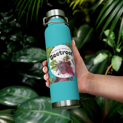 Insulated Water Bottle – 'Beetroot' Botanical Copper Vacuum 22oz