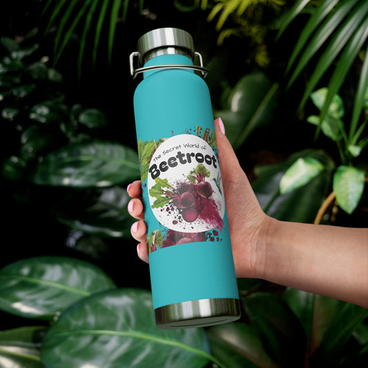Insulated Water Bottle – 'Beetroot' Botanical Copper Vacuum 22oz