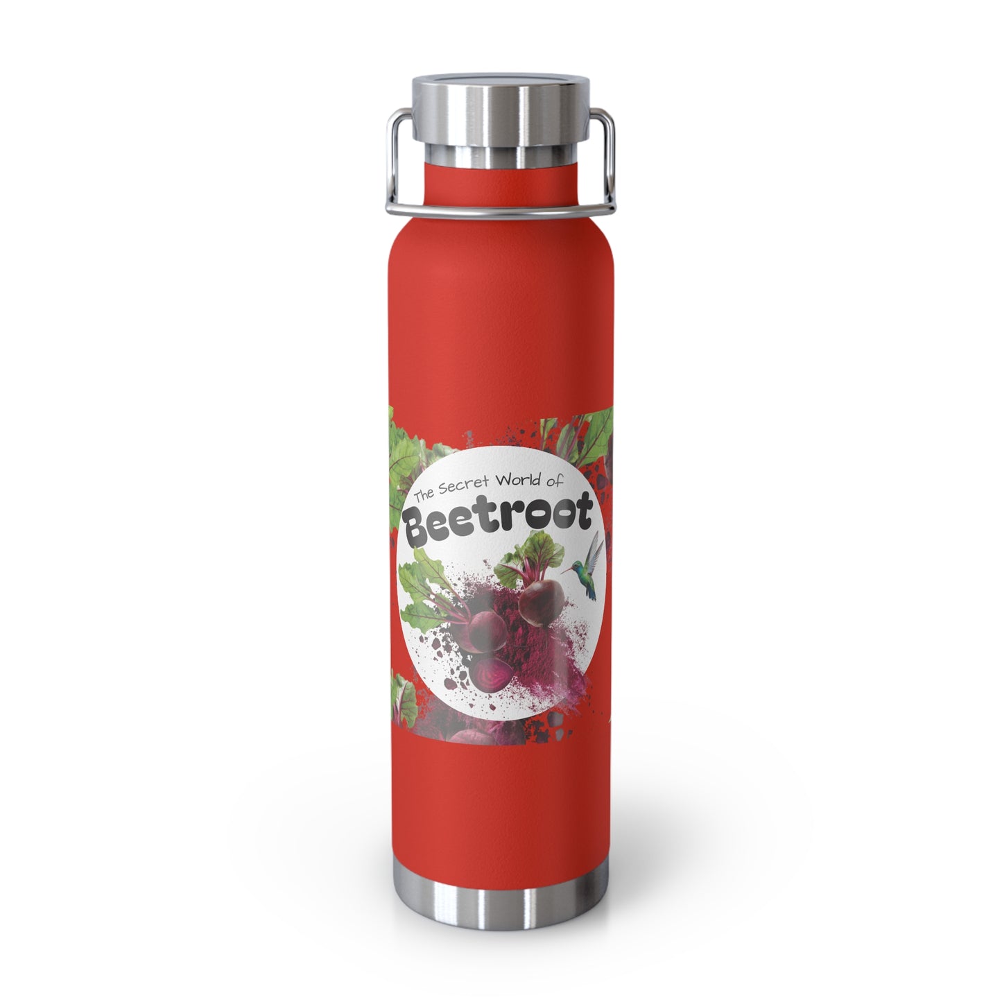 Insulated Water Bottle – 'Beetroot' Botanical Copper Vacuum 22oz