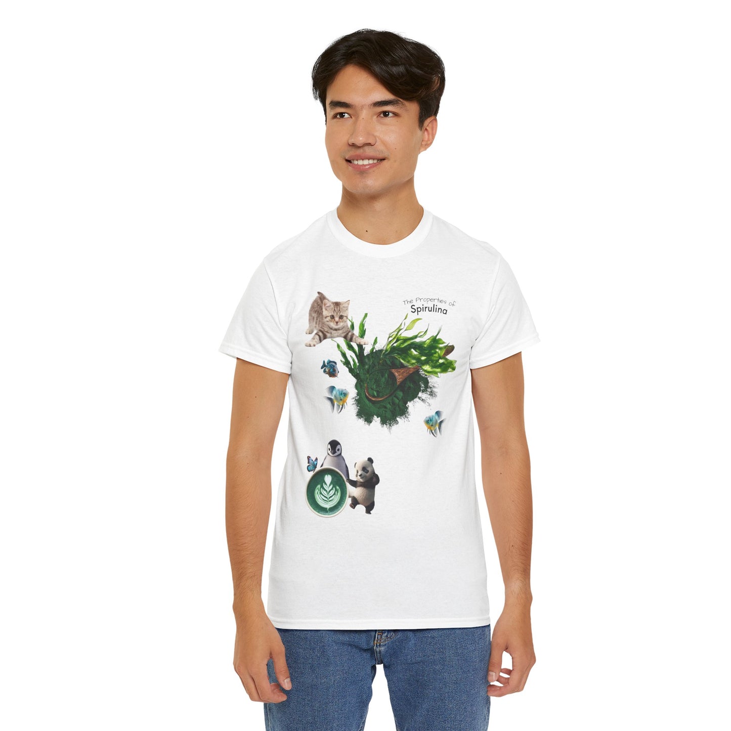 Spirulina Tee - The Properties of Spirulina Powder Unisex Heavy Cotton Shirt