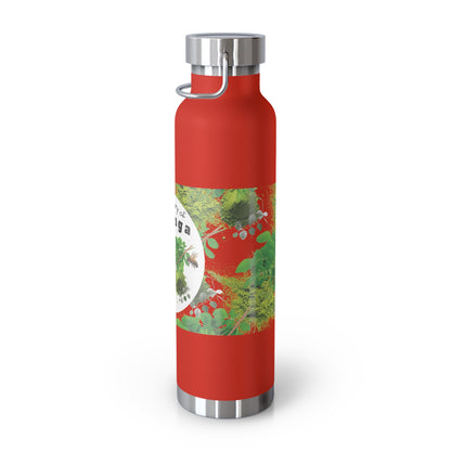 Insulated Water Bottle – ' The Mystery of Moringa ' Botanical Copper Vacuum 22oz