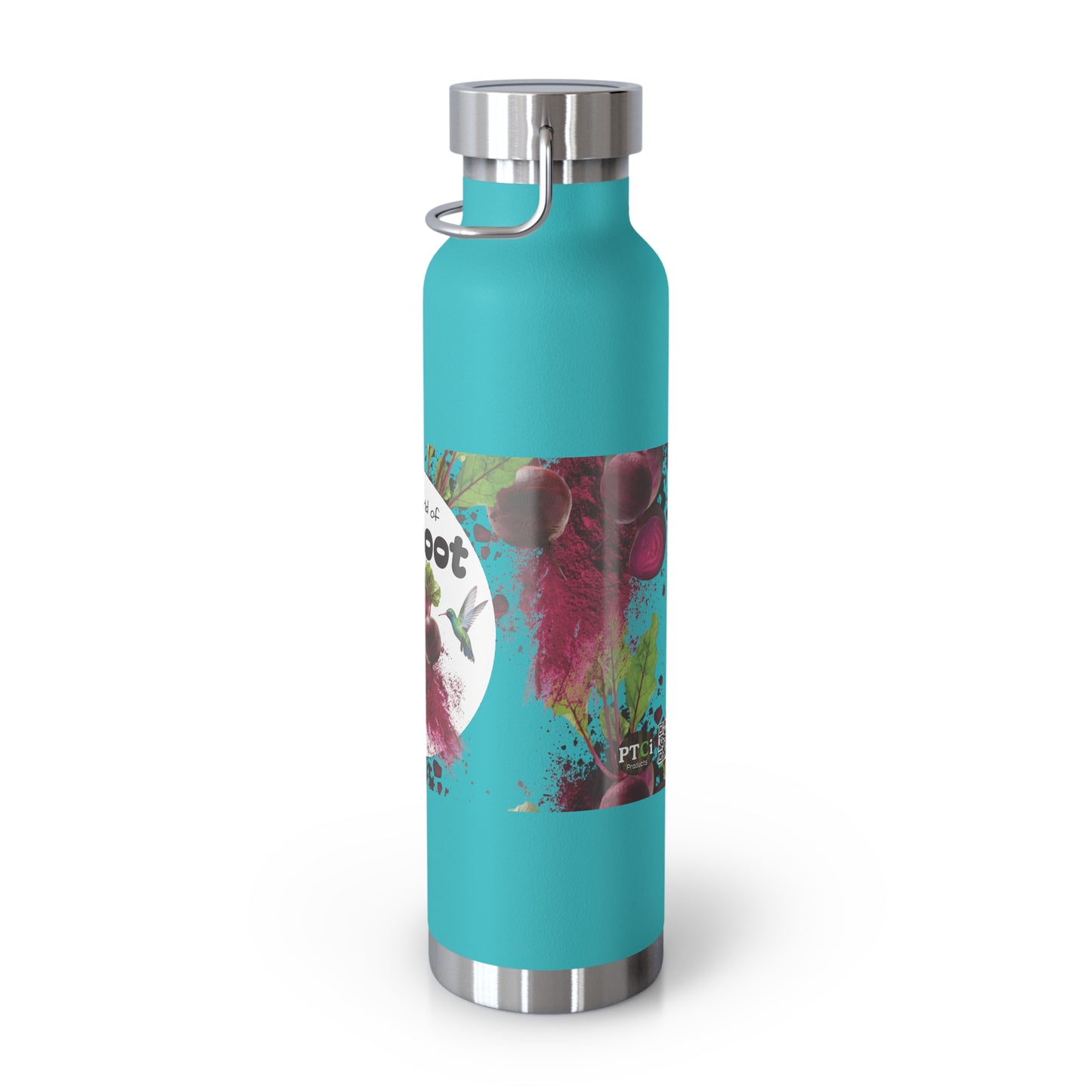 Insulated Water Bottle – 'Beetroot' Botanical Copper Vacuum 22oz