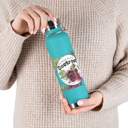 Insulated Water Bottle – 'Beetroot' Botanical Copper Vacuum 22oz