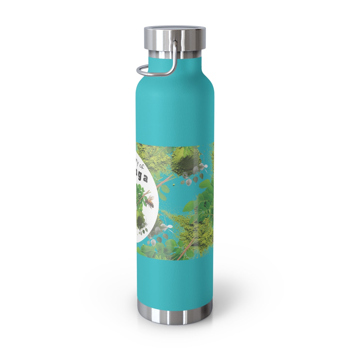 Insulated Water Bottle – ' The Mystery of Moringa ' Botanical Copper Vacuum 22oz