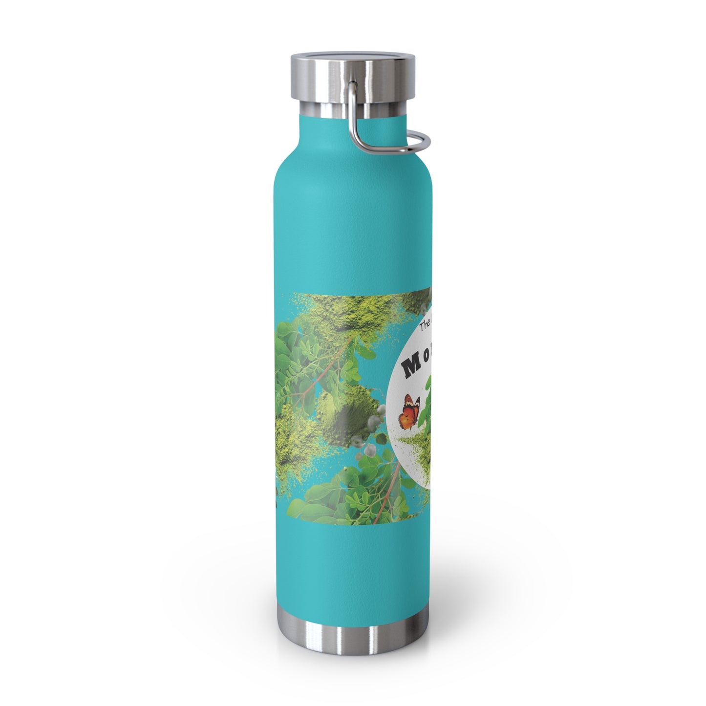 Insulated Water Bottle – ' The Mystery of Moringa ' Botanical Copper Vacuum 22oz