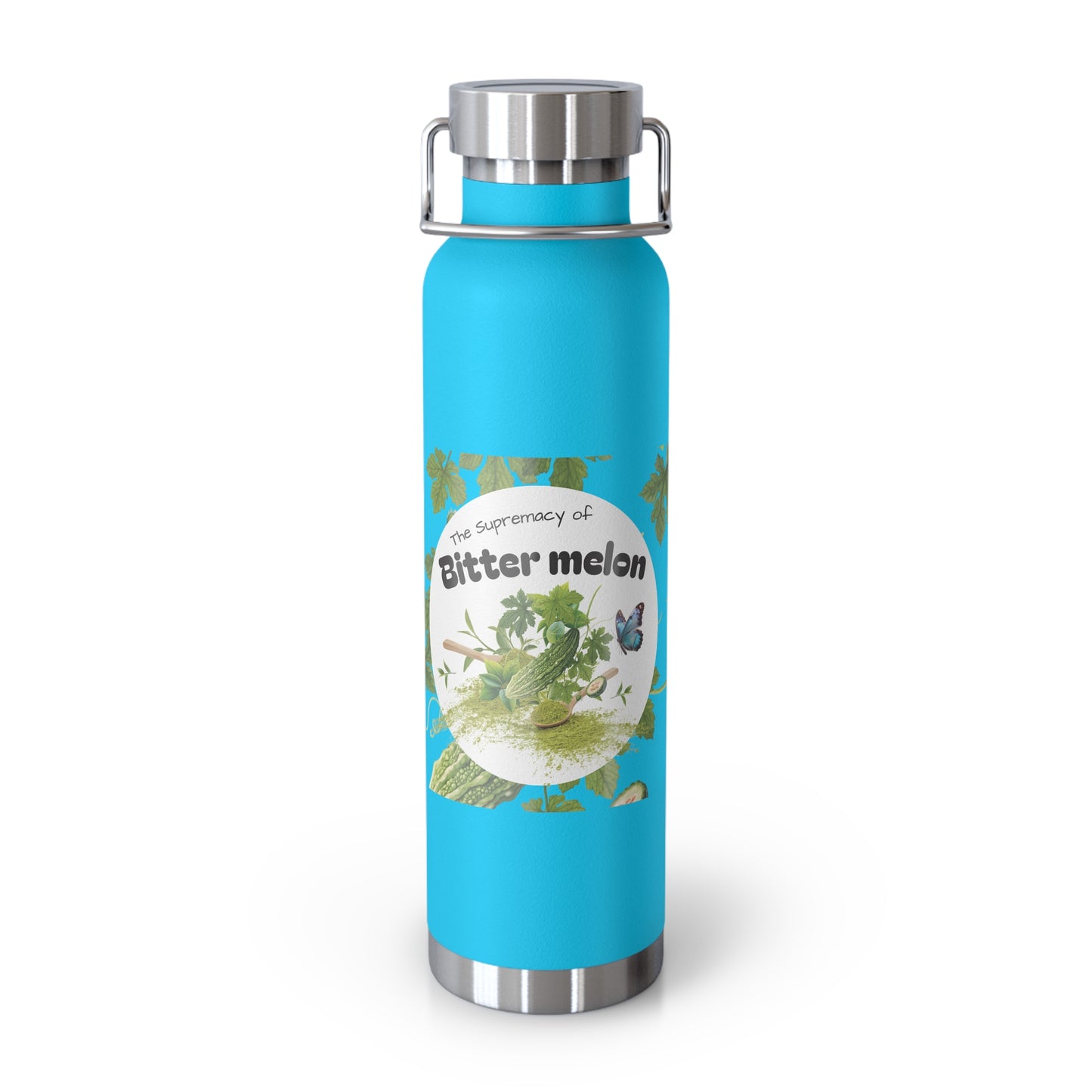 Insulated Water Bottle – 'Bitter Melon' Botanical Copper Vacuum 22oz