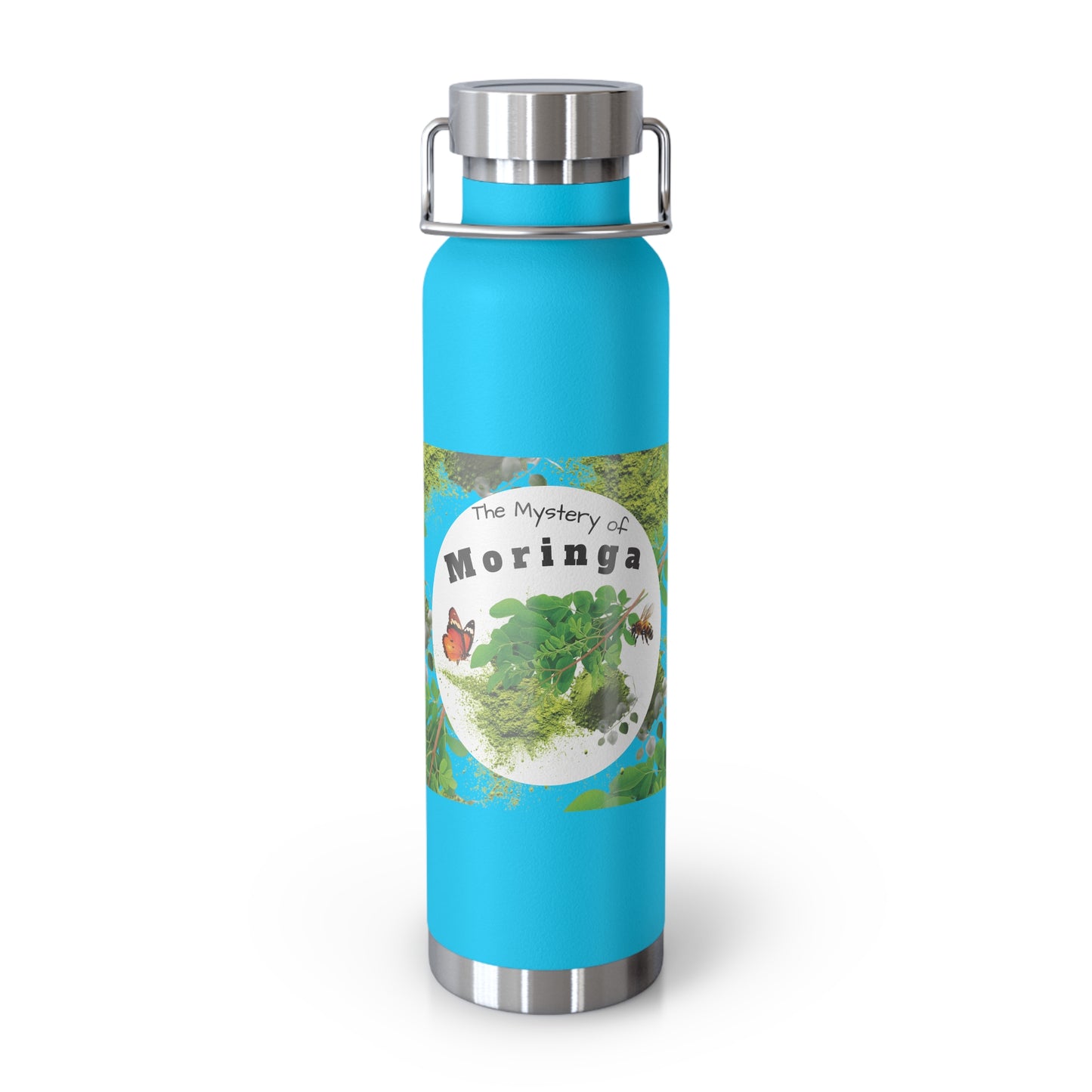 Insulated Water Bottle – ' The Mystery of Moringa ' Botanical Copper Vacuum 22oz
