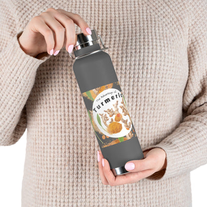 Insulated Water Bottle  "The Advantage of Turmeric "  Botanical Copper Vacuum 22oz