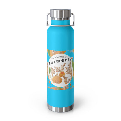 Insulated Water Bottle  "The Advantage of Turmeric "  Botanical Copper Vacuum 22oz