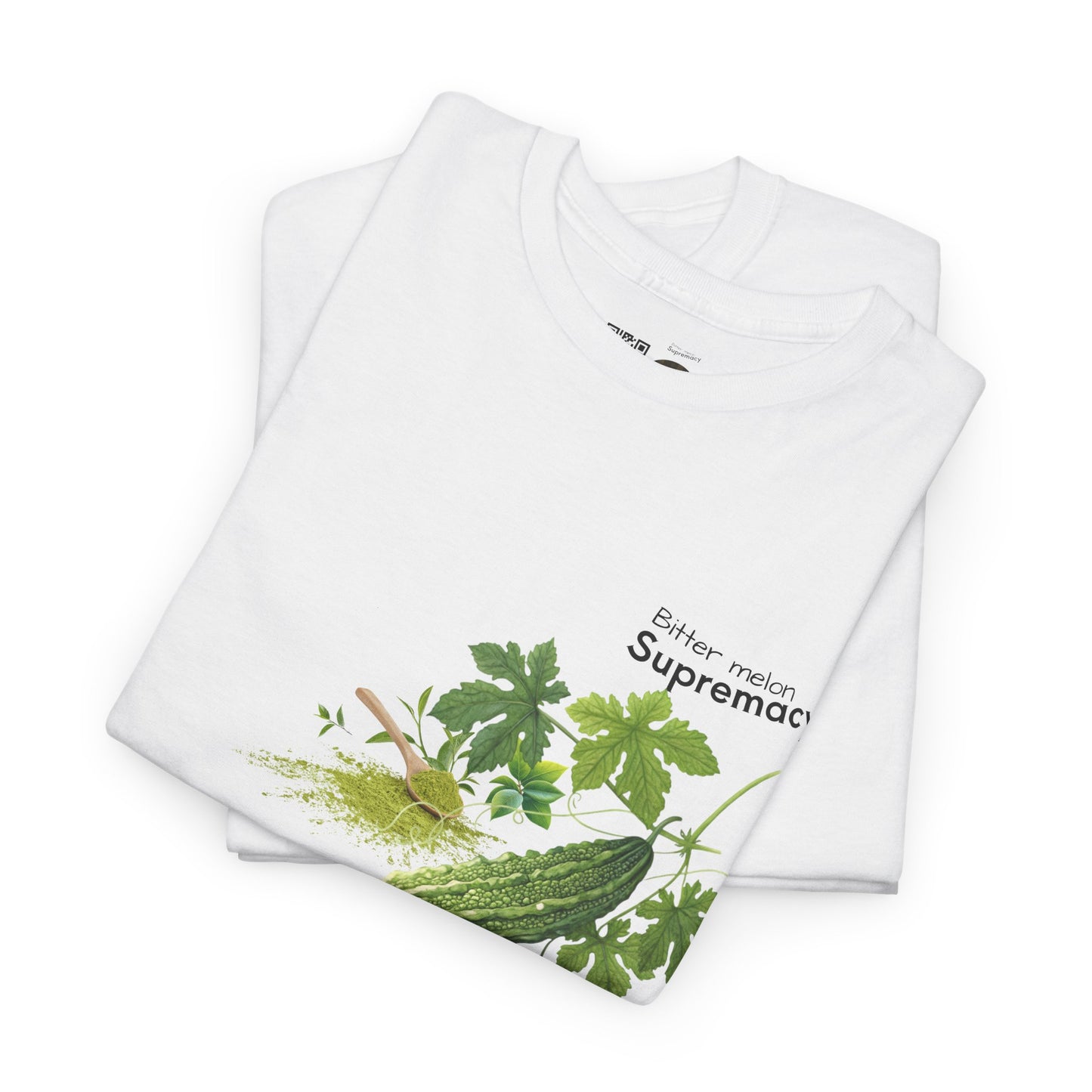 Bitter Melon Tee  ( Simple )- The Wonders of Bitter melon Powder Unisex Heavy Cotton Shirt