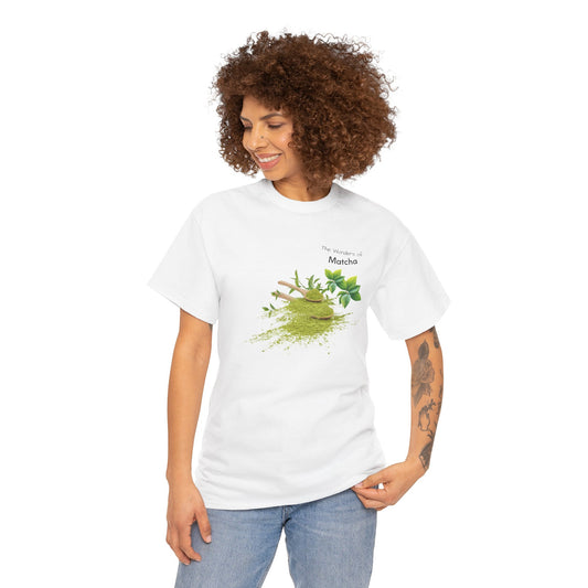Matcha Tee  ( Simple )- The Wonders of Matcha Powder Unisex Heavy Cotton Shirt