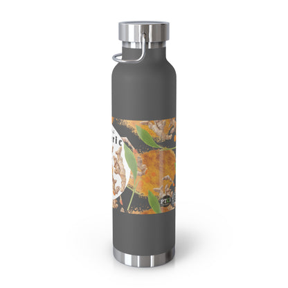 Insulated Water Bottle  "The Advantage of Turmeric "  Botanical Copper Vacuum 22oz