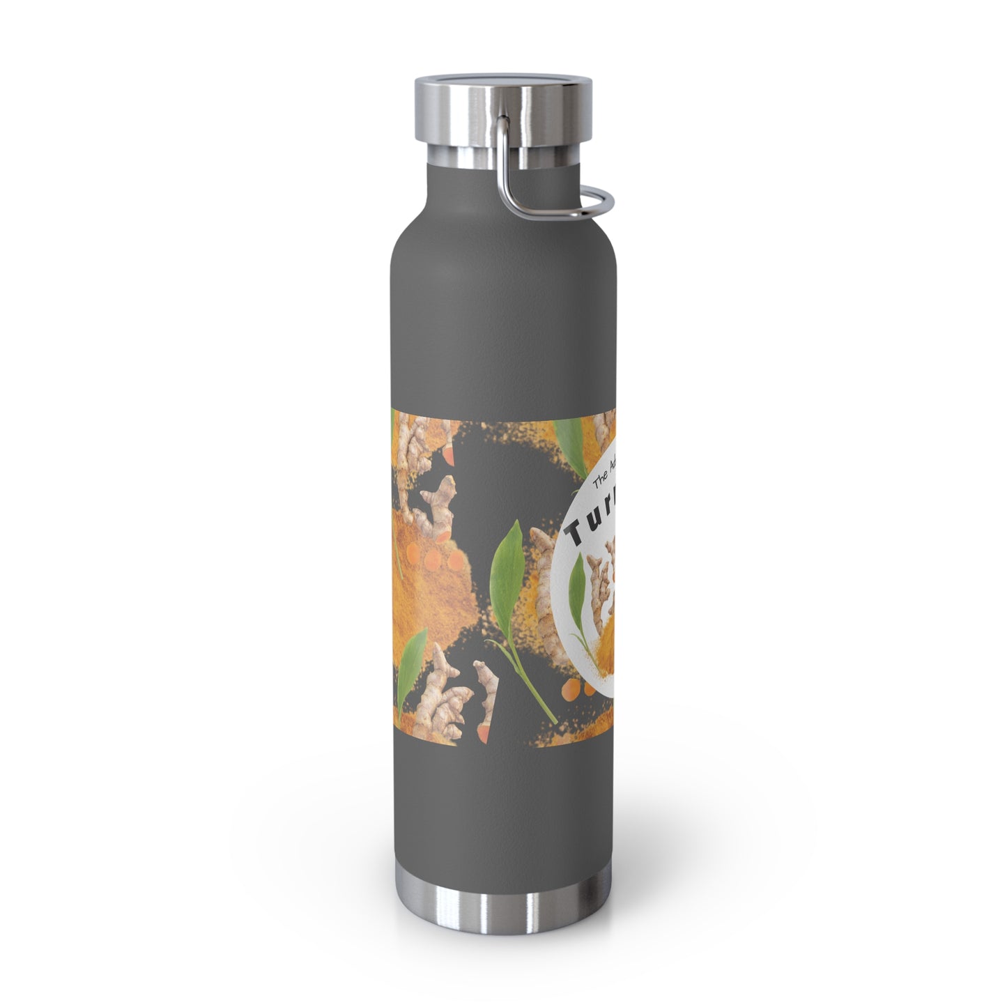 Insulated Water Bottle  "The Advantage of Turmeric "  Botanical Copper Vacuum 22oz