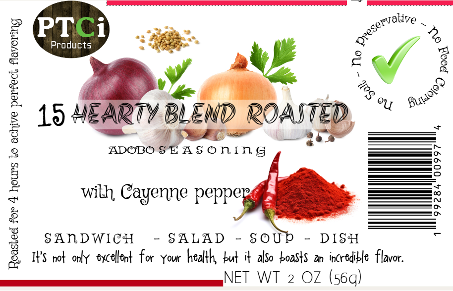 15 Hearty blend roasted adobo seasoning ( 2oz ) -  With CAYENNE 100% organic