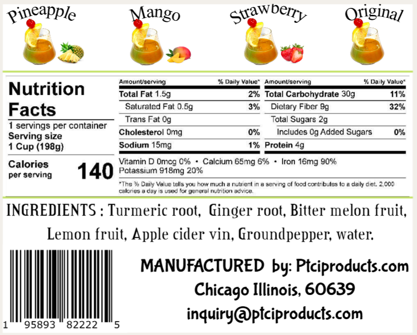 The Good Cocktail  fresh with pulp ( 7oz )  - 100% all natural with Mango