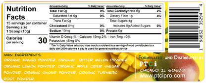 The Good Cocktail 100% Organic with Mango - powder 5 oz