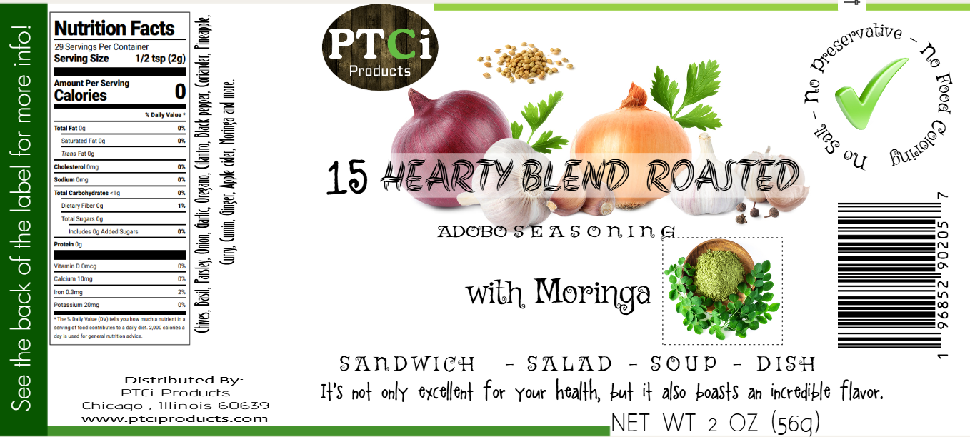 15 Hearty blend roasted adobo seasoning ( 2oz ) -  With ORGANIC MORINGA