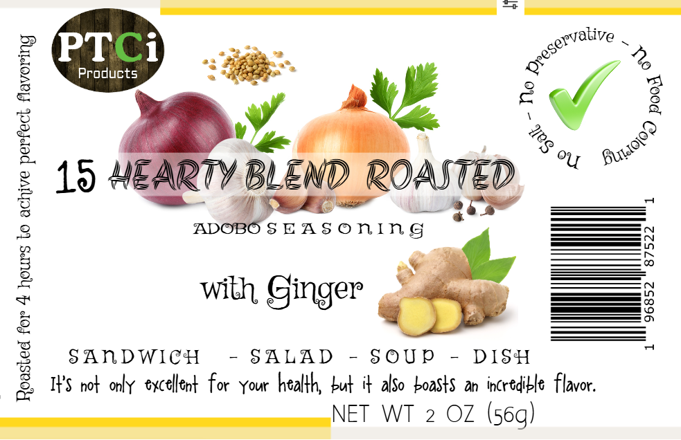 15 Hearty blend roasted adobo seasoning ( 2oz ) -  With GINGER 100% organic